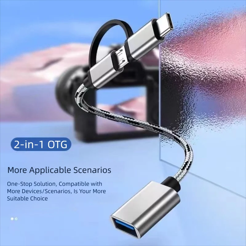 2 in 1 Type-C OTG Adapter Cable for Samsung S10 S10 Xiaomi Mi 9 Android MacBook Mouse Gamepad Tablet PC Type C OTG USB Cable