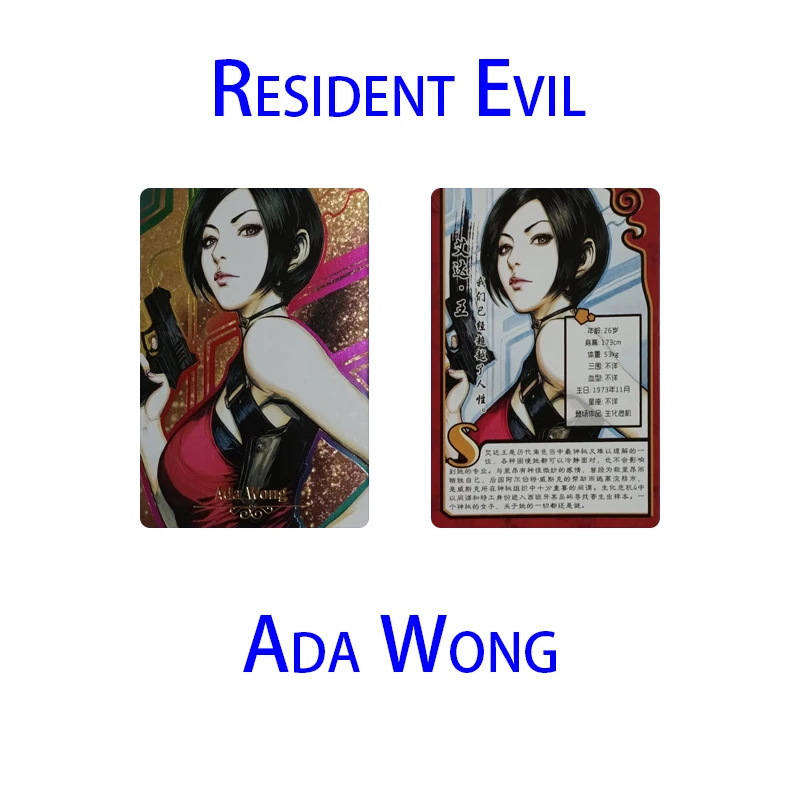 

1Pcs/set Resident Evil Anime Characters Ada Wong Homemade Board Game Card Kids Toys Christmas Gift Bronzing Collection Card