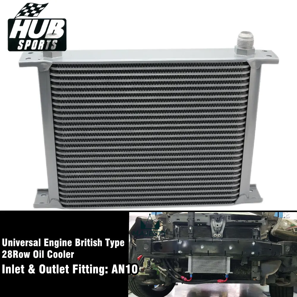 Universal 28 Rows AN10  Auminum Engine Transmission Oil Cooler Sliver British Type Coolers HU-OC000028-AN10