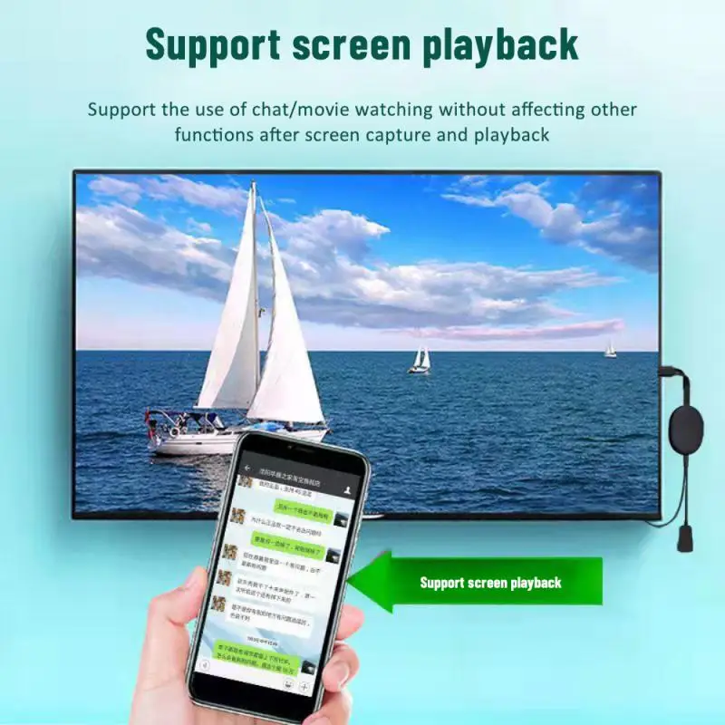 Mini Wireless Screen Projector 1920x1080 Resolution Device Mobile Phone Connected To TV Monitor For IOS Android Windows