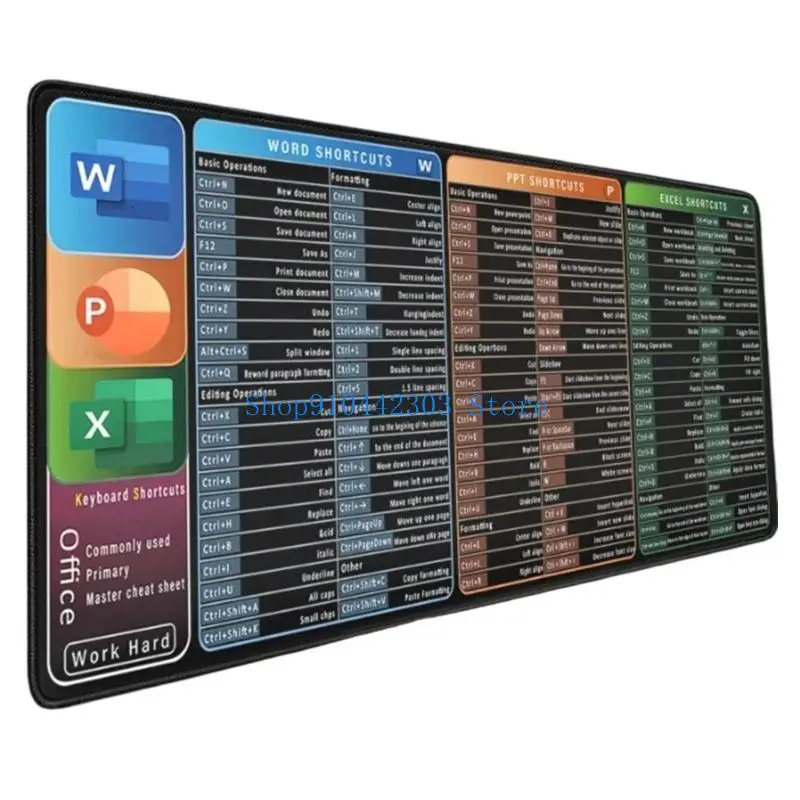L4MD لوحة مكتب مكتب كبيرة مع Excels واختصار الكلمات وورقة الأسطح المقاومة للماء