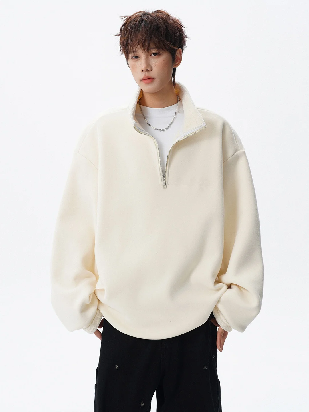 

Утепленная мужская зимняя спортивная куртка на молнии с длинными рукавами, имитирующая флис, повседневная верхняя одежда из полиэфирного волокна