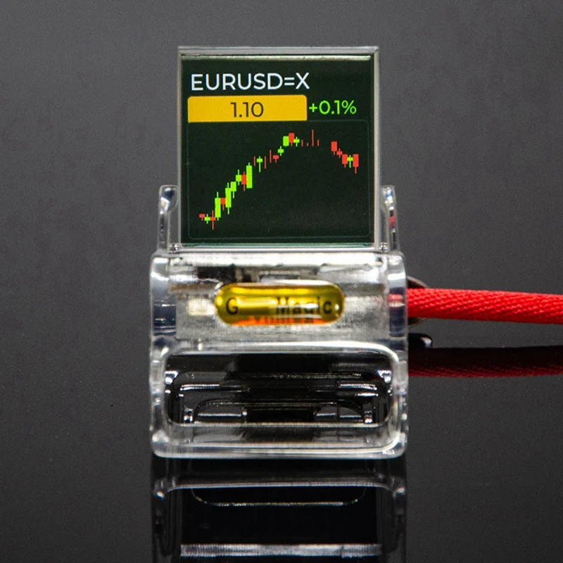 Bitcoin 주식 티커 모니터 날씨 디지털 디스플레이 시계, 맞춤형 gif에 그림 재생 내장 자이로 센서 시계 A
