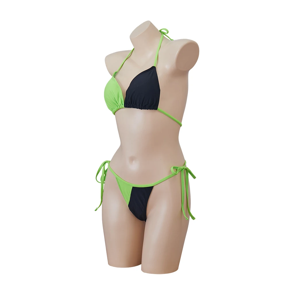 In Stock Kim Cosplay Shego Cosplay Women Sexy Green Bikini Suit Beach Suit Pool Party Costume Women Halloween Costume