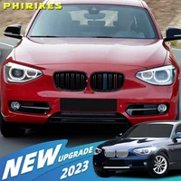 Rejilla delantera de riñón doble para BMW, accesorio de color negro con acabado brillante, modelos serie 1, F20, F21, 11-14