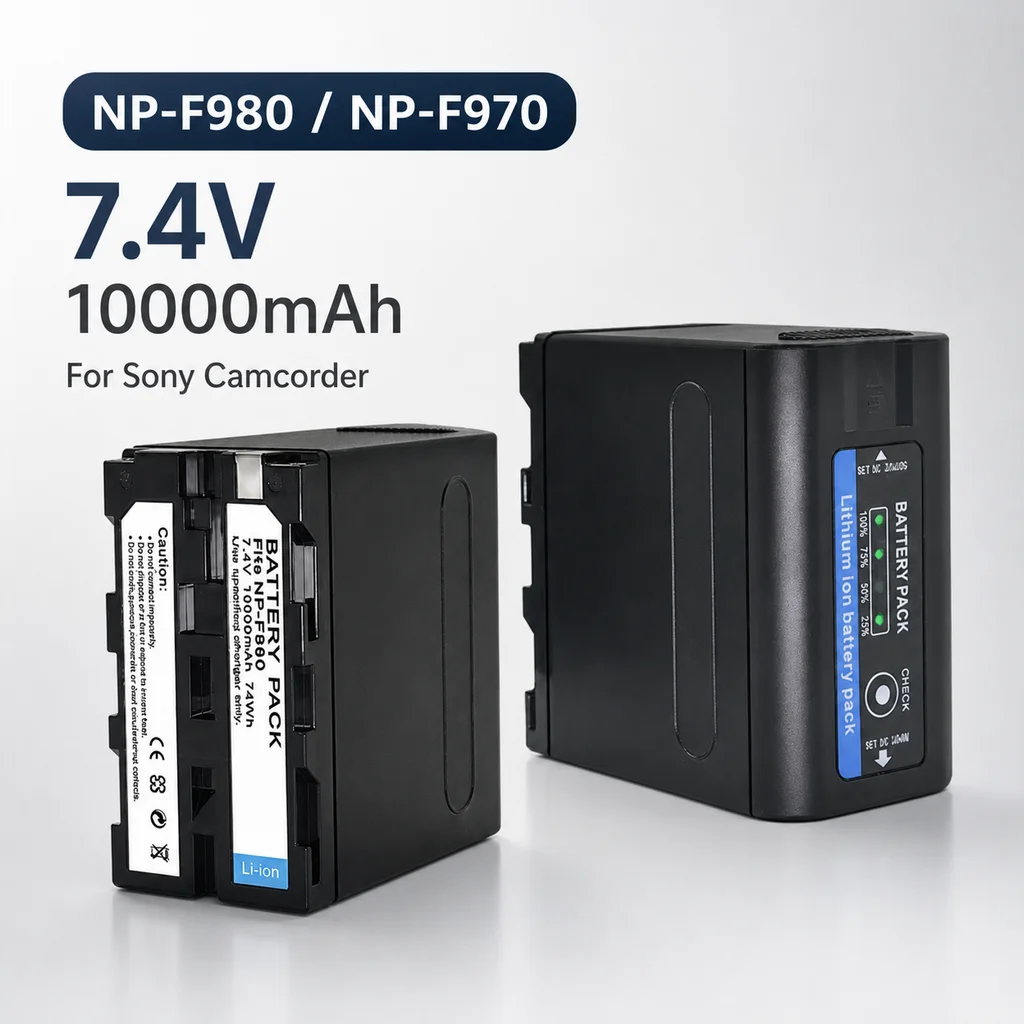 Camcorder Battery NP-F980 10000mAh Replacement Battery For Sony NP-F970 NP-F960 F550 F570 QM91D CCD-RV100 Battery