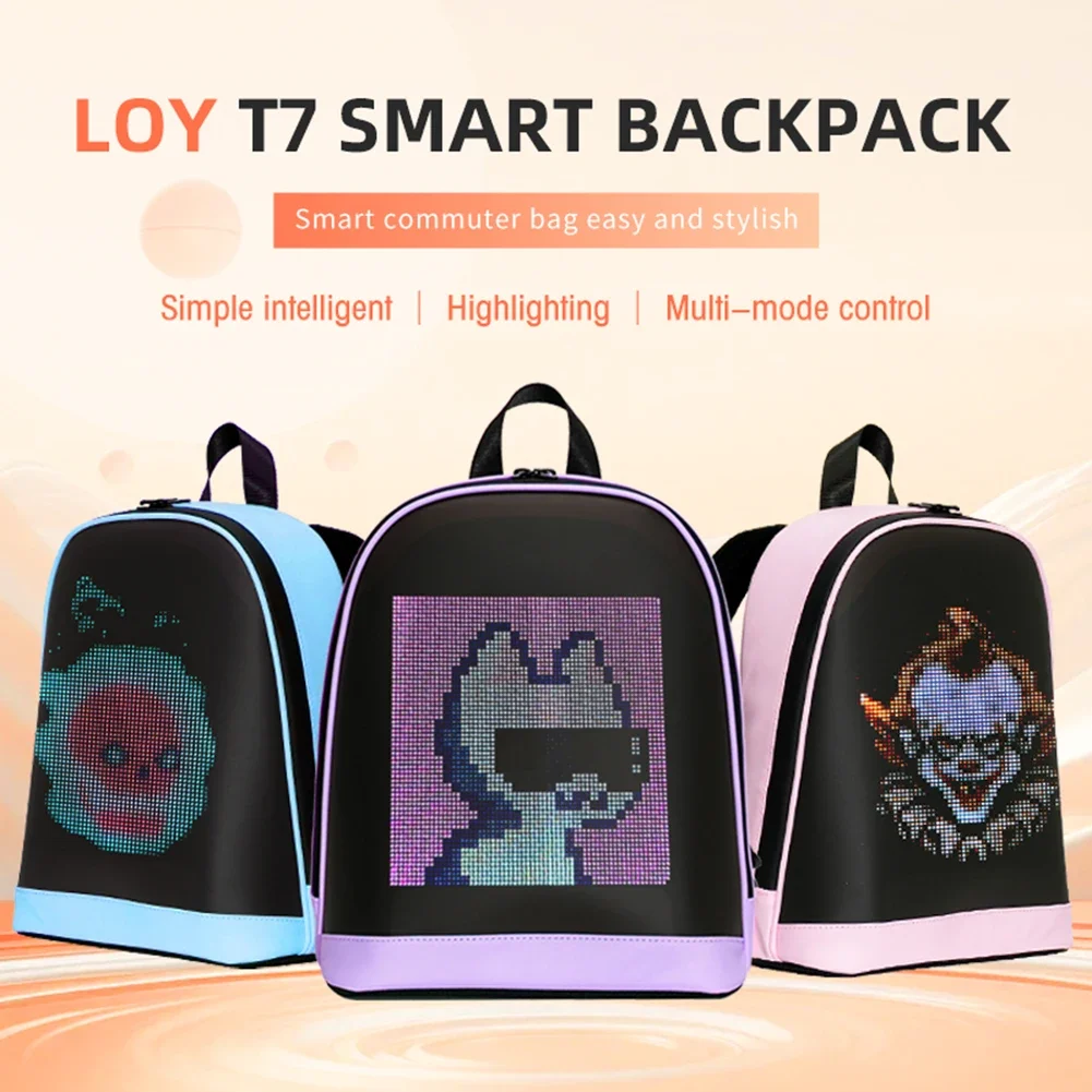 LED Backpack Smart Screen Outdoor Travel Bag With BT App Control High-Clear Display DIY for Entertainment Display Christmas Gift