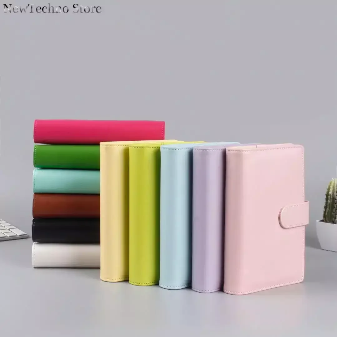 A5 PU Leather DIY Binder Notebook Cover Macaron Color Diary Agenda Planner Paper Cover School Stationery
