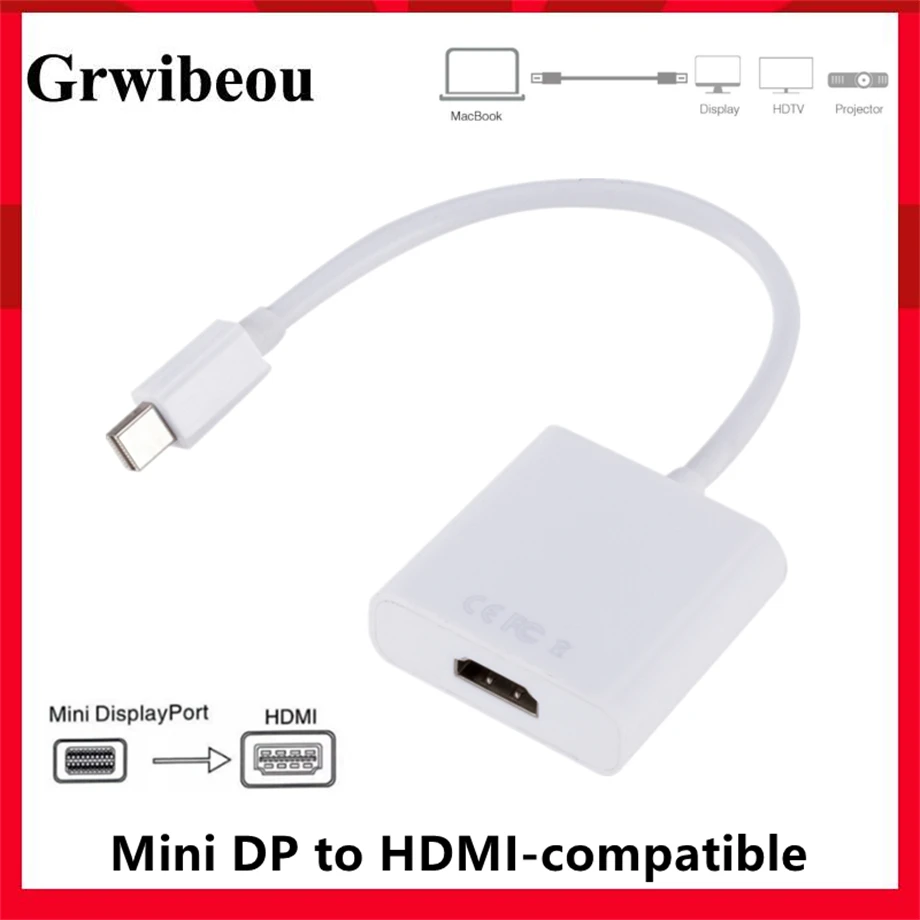 Mini DisplayPort DP to HDMI-compatible Adapter Cable 1080P Thunderbolt to HDMI-compatble Converter For Mac Macbook Pro Air Apple