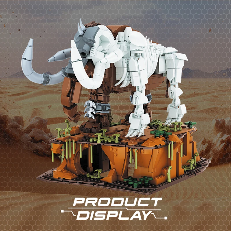 الإبداعية 1310 قطعة Semiskelton الماموث اللبنات الجوراسي نماذج للحيوانات مكتب منزلي الديكور تجميع الطوب لعبة هدية للطفل #4