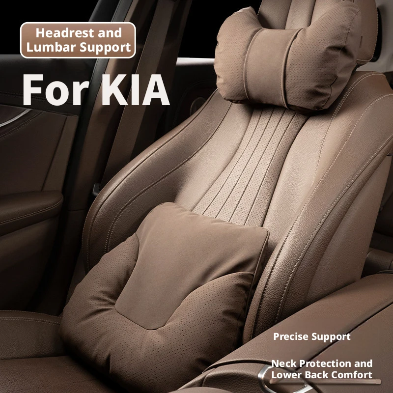 Soft Car Headrest & Lumbar Pillow For Long Driving Suitable for Kia Sportage Sorento K5 / Optima Cerato / K3 Niro Carnival