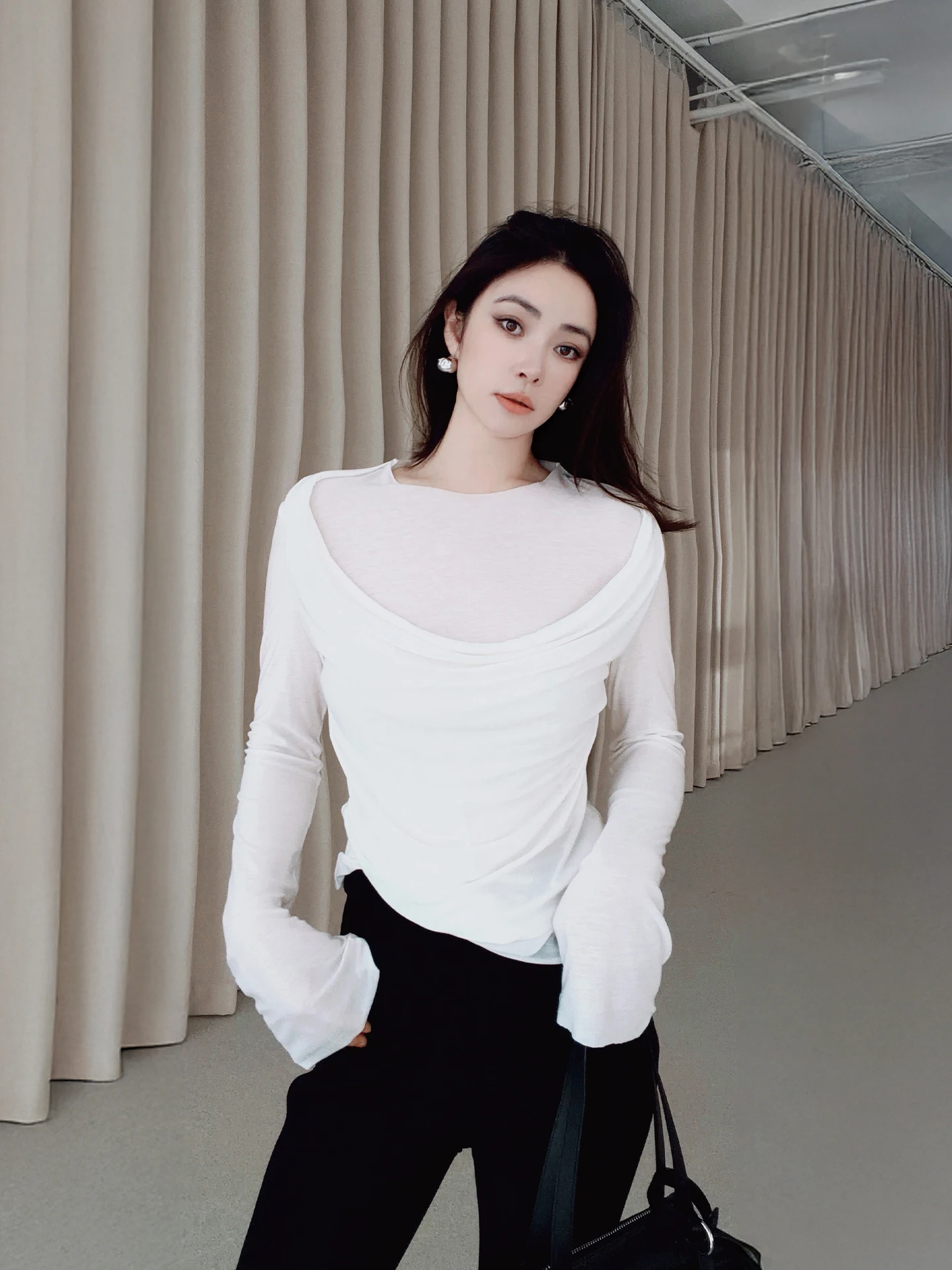 

Женская приталенная трикотажная кофта с длинным рукавом, однотонная, повседневная, с круглым вырезом, осенне-зимняя верхняя одежда Disimann Ling Design