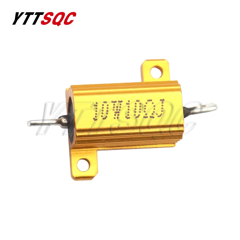 1PC 10W 25W Aluminum Power Metal Shell Case Wirewound Resistor 0.01 ~ 30K 0.1 1 2 3 4 5 6 8 10 20 25 100 150 1K 10K ohm RX24