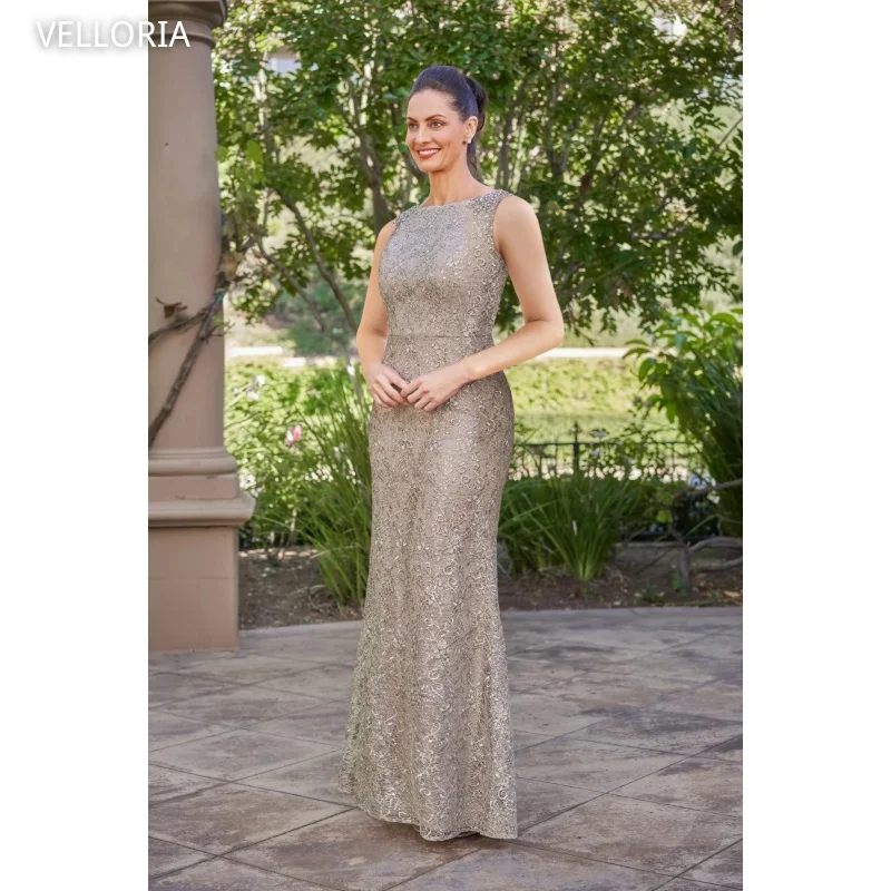 

Вечернее платье цвета шампанского для мамы, кружевное платье с вырезом «лодочка», платье русалки для торжественных случаев, элегантное блестящее бальное платье с вышивкой и кристаллами по индивидуальному заказу