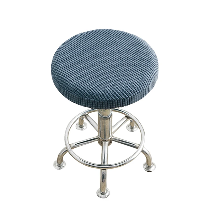 Thickened Solid Color Round Chair Cover Dining Stool Cover Elastic Chair Cushion Cover Washable Removable Seat Cover