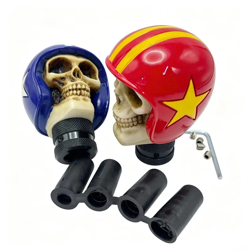 Skull Helmet Gear Shift Knob Universal Manual Car Shifter Baseball Cap Skeleton Modified Racing JDM Interior Accessories Gift