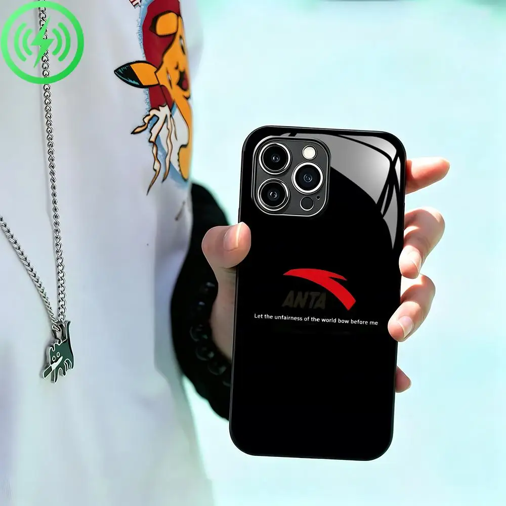 sports brands anta Phone Case For iPhone 17 16 15 14 13 12 11 X XR XS 8 Plus Mini Pro Max Glass Magnetic Phone Case