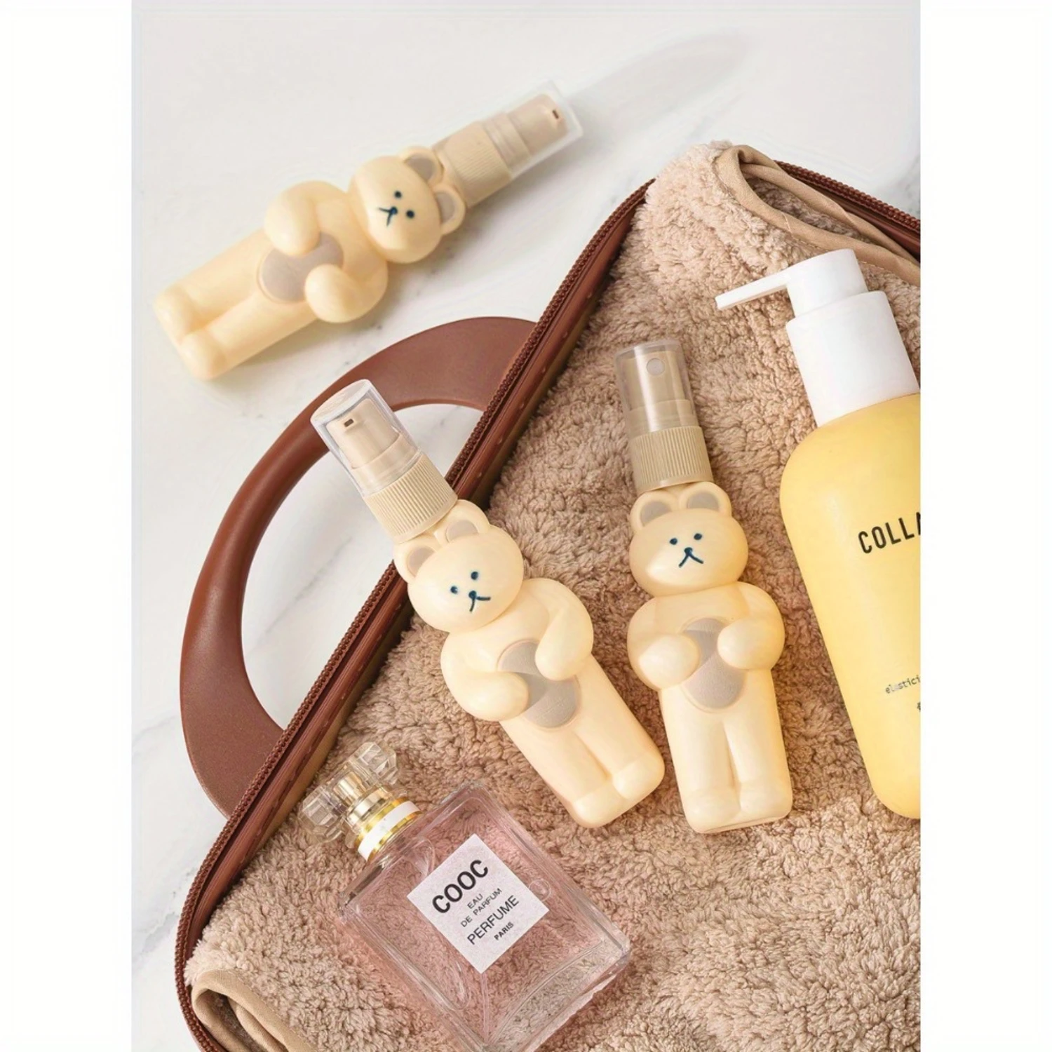 Adorable 3-Piece Travel Bottle Set - Leakproof & Refillable for Shampoo, Conditioner, Lotion!