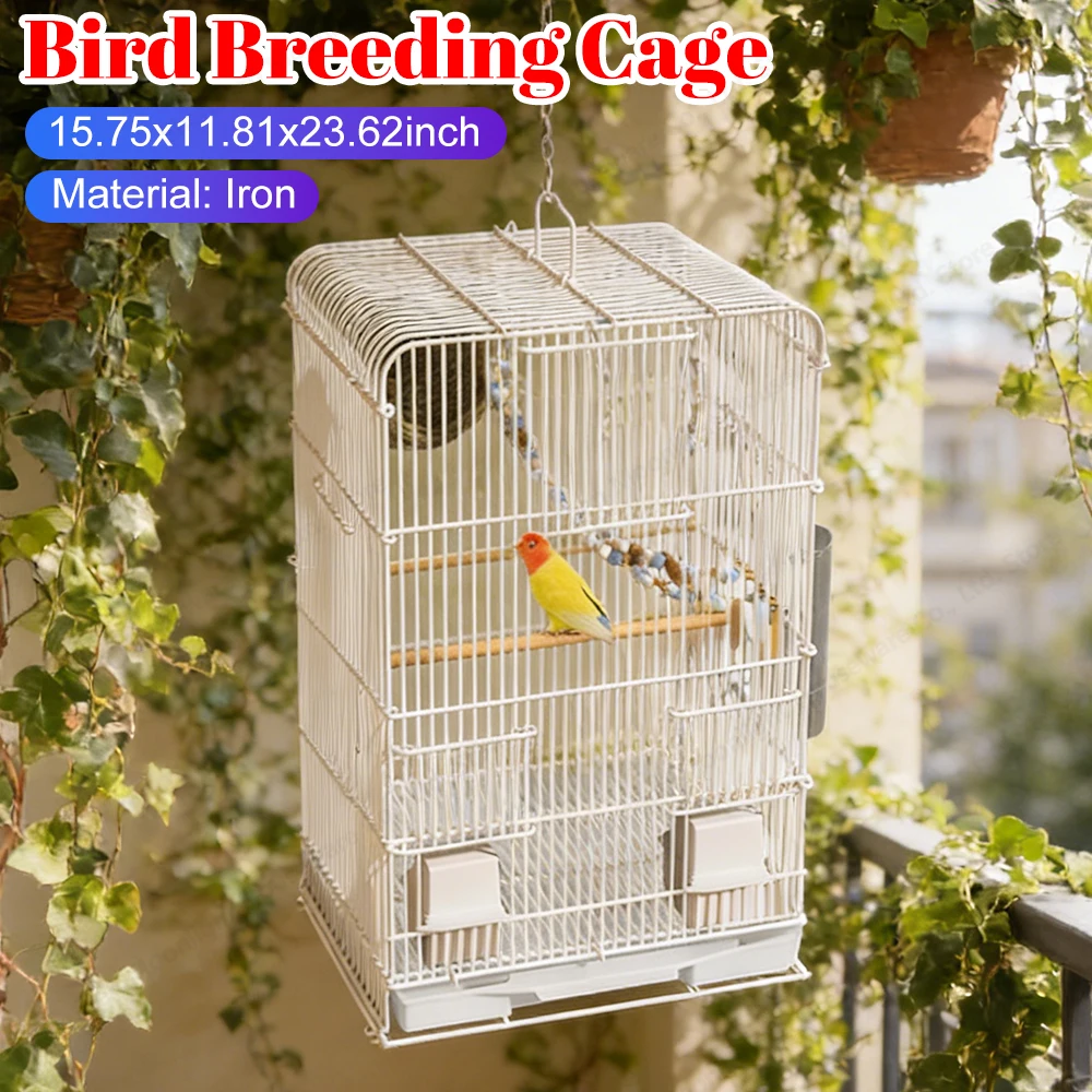 

Кованая железная клетка для птиц, ударопрочная, портативная, для попугаев, со съемным поддоном, для разведения птиц, для домашнего использования в помещении и на улице, для кормления птиц
