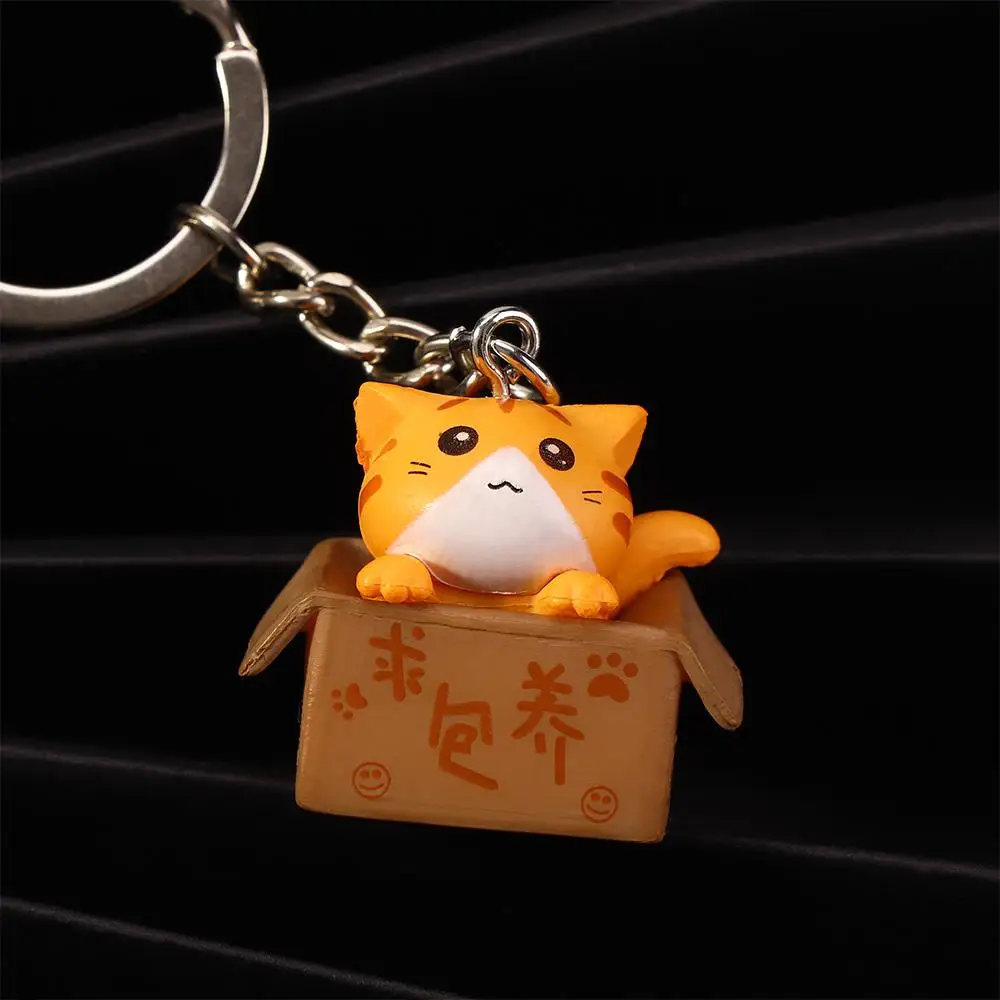 Boîte de décorations de personnalité de mode créative pour hommes et femmes, petit chat, sac, pendentif à breloque, porte-clés