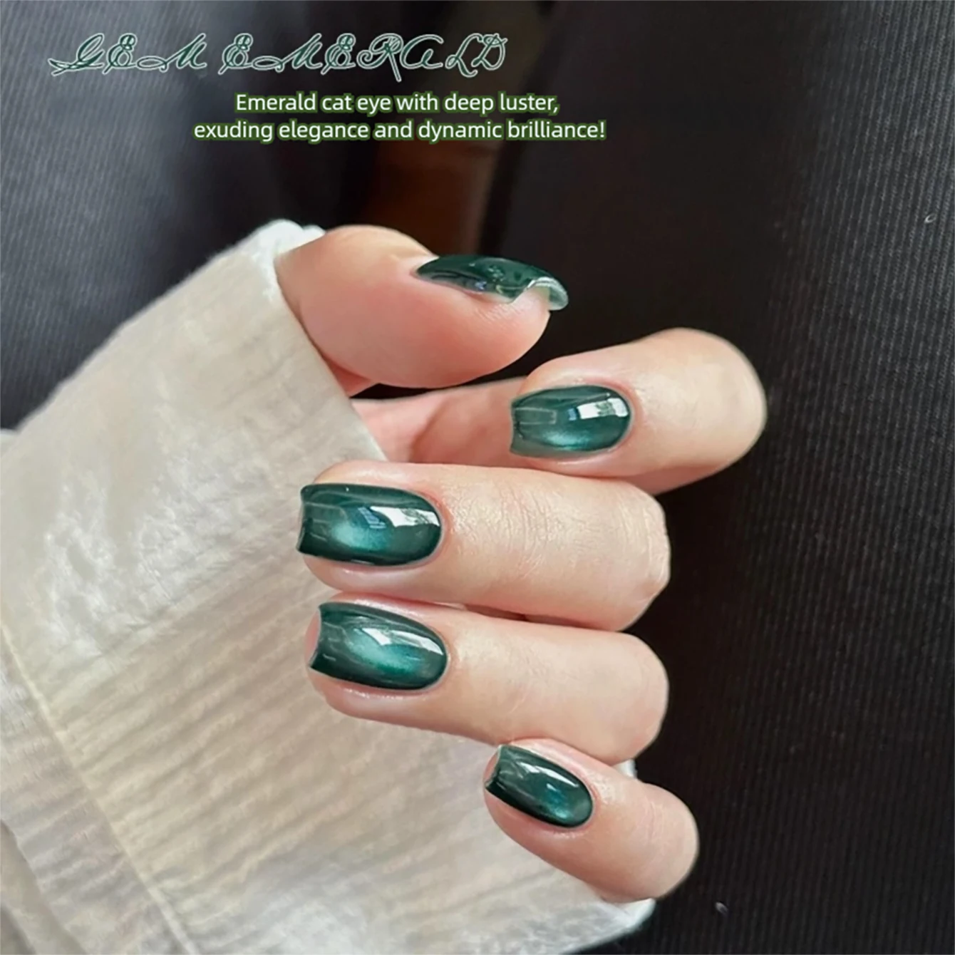 Nail Art Emerald Green - MAINEL 10ML Grüne Nägel Bestseller Glasperlen