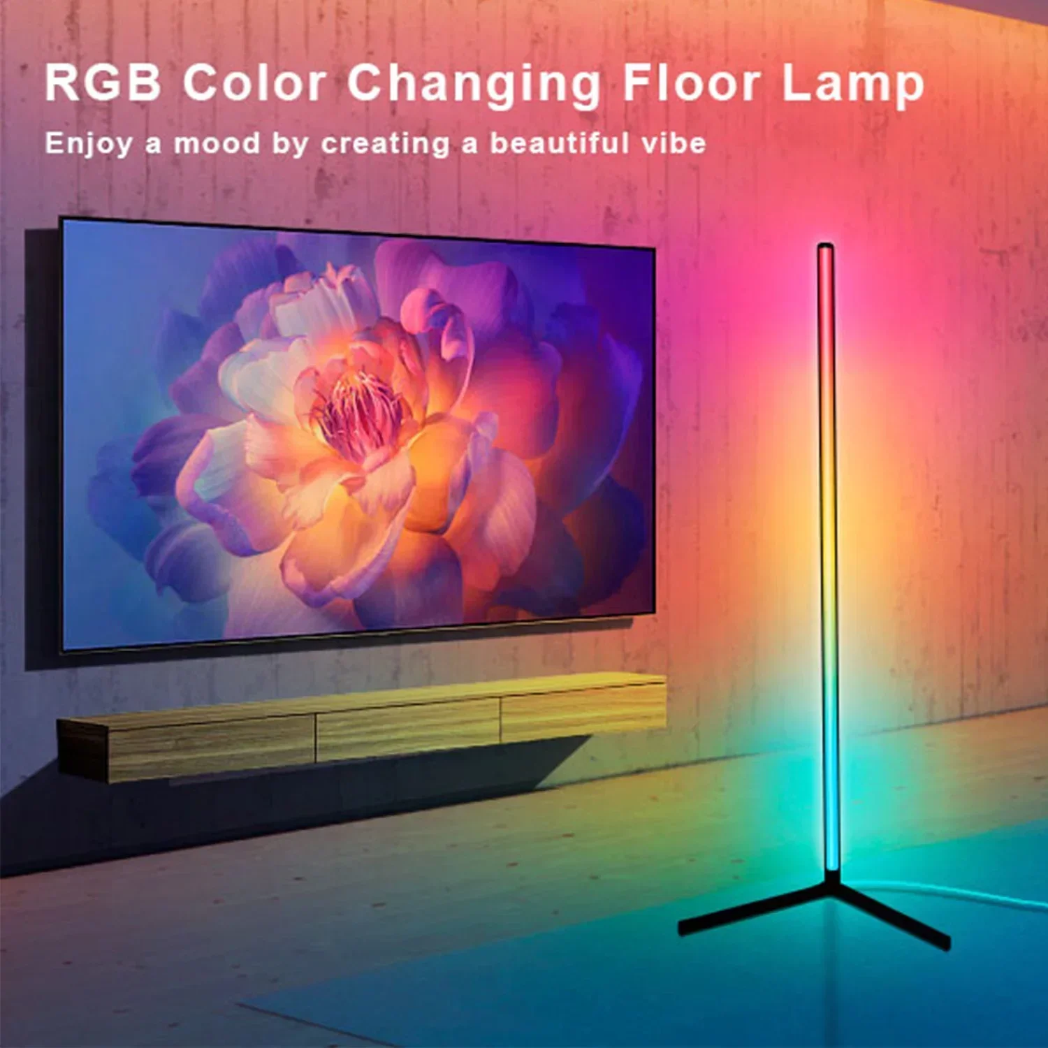 New Led Dream Color Floor Lamps Night Light Music Sync Modern 16 Million Color Changing Standing RGB Mood Light Remote Control