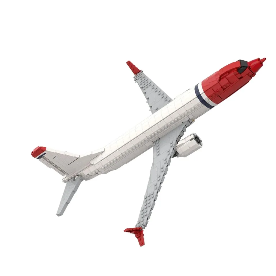 MOC Boeing 737 - Norwegian Air Shuttle Bricks Airlines Airplane Model Aerospace Military Building Block Kids Toy Birthday Gift