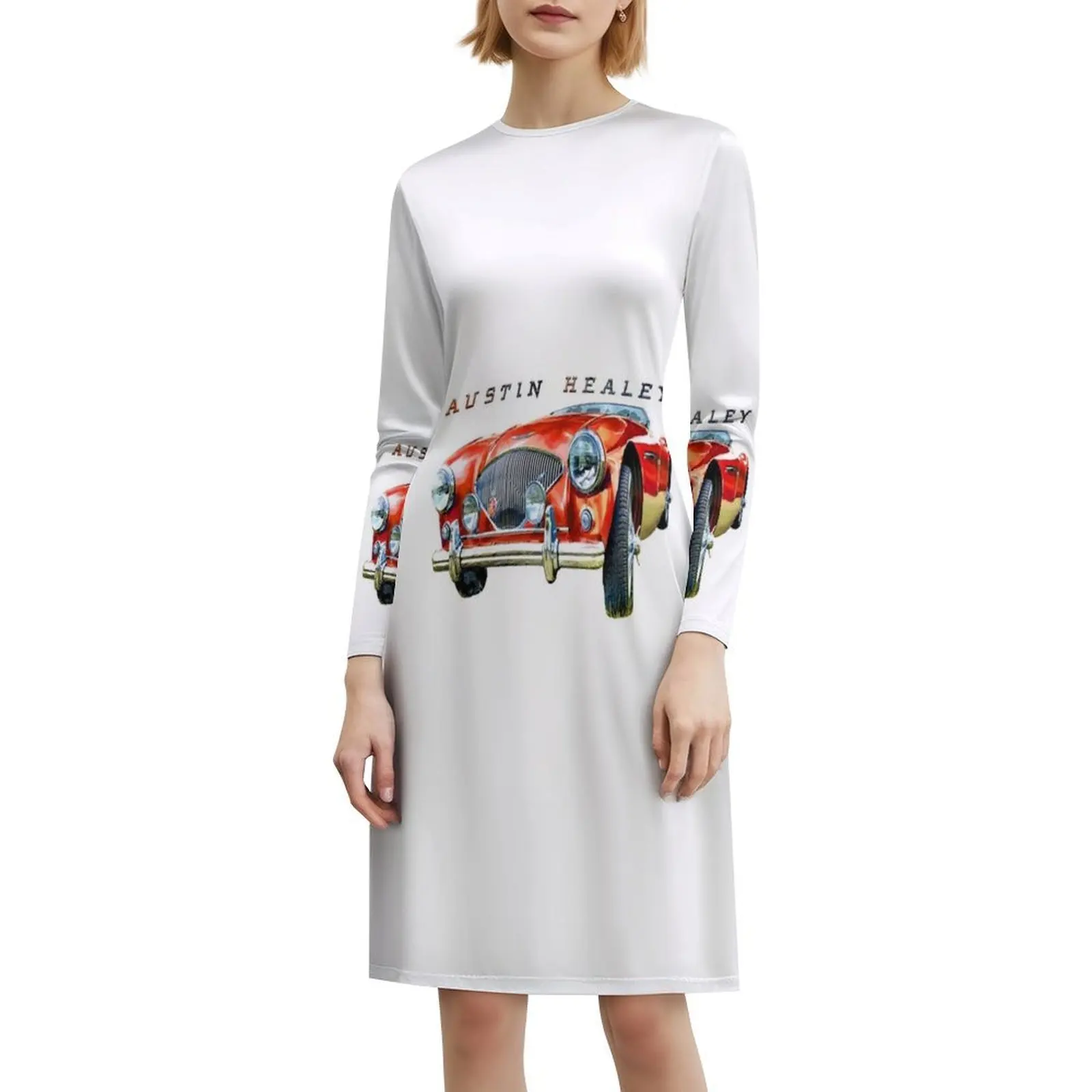 فستان أوستن هيلي 100 منقوش عليه زهور للنساء للربيع والصيف فستان كاجوال للحفلات أوستن هيلي الظهر لحفلات السيارات #6