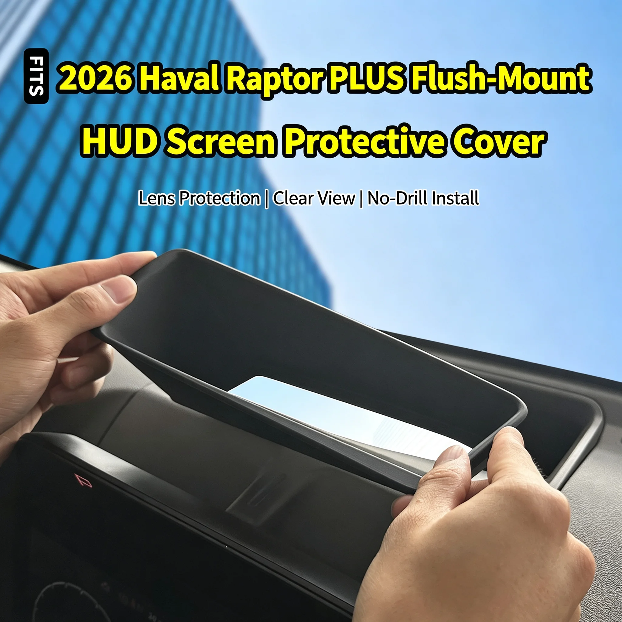 For Haval Raptor PLUS 2026 Left Hand Drive Curved Inset HUD Screen Cover 1:1 Molded No Mirroring Car Trim