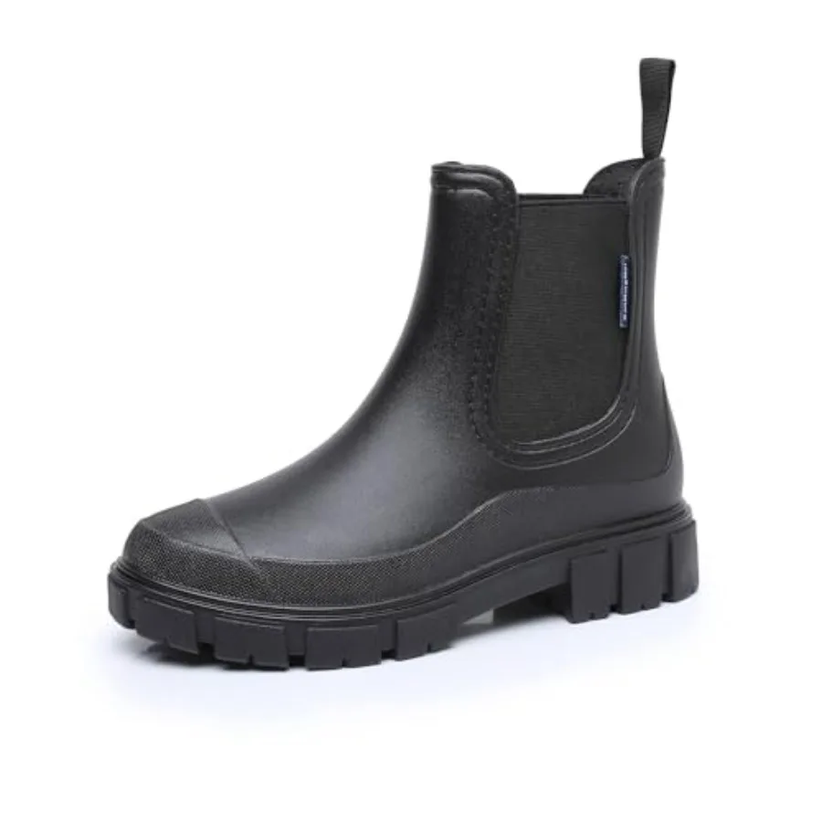 

Drecage Womens Rain Boots Waterproof Rubber Garden Shoes Short Ankle Chelsea Boots Slip-Resistant
