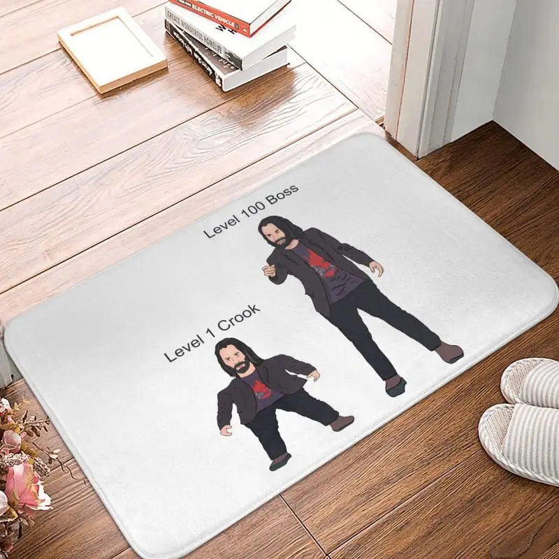 Funny Mini Keanu Reeves Front Door Mat Anti-Slip Indoor Quick Dry Doormat Living Room Entrance Rug Carpet