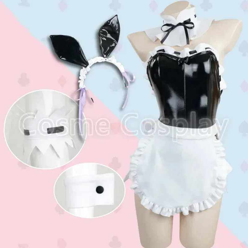RE ZERO - Inicio de la vida en otro mundo Rem Ram Disfraz de cosplay Conjunto de ropa de niña conejito Leatherv;2,r'6;t.