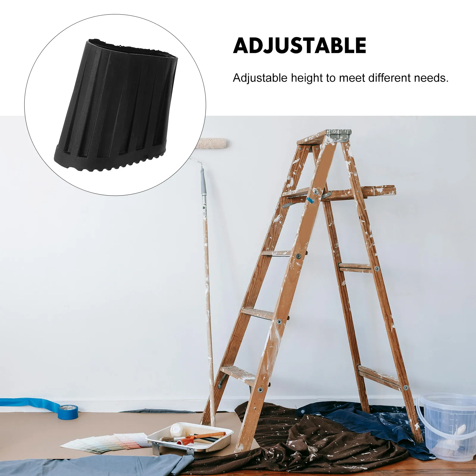 

4Pcs Ladder Feet Cover Rubber Nonslip Protector Pads for Floors Carpets Tiles Insulation Step Ladder Feet Replacement