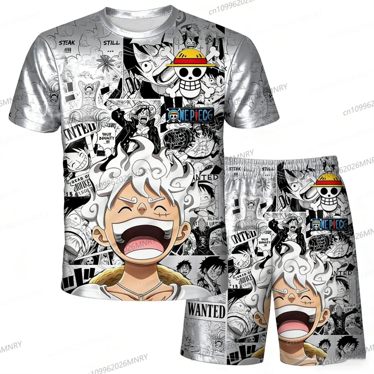 

Anime One Piece 2 piece set Cosplay Luffy Tracksuit men Short-sleeved men's Set Loose Men's tracksuit Clothing Men's clothing