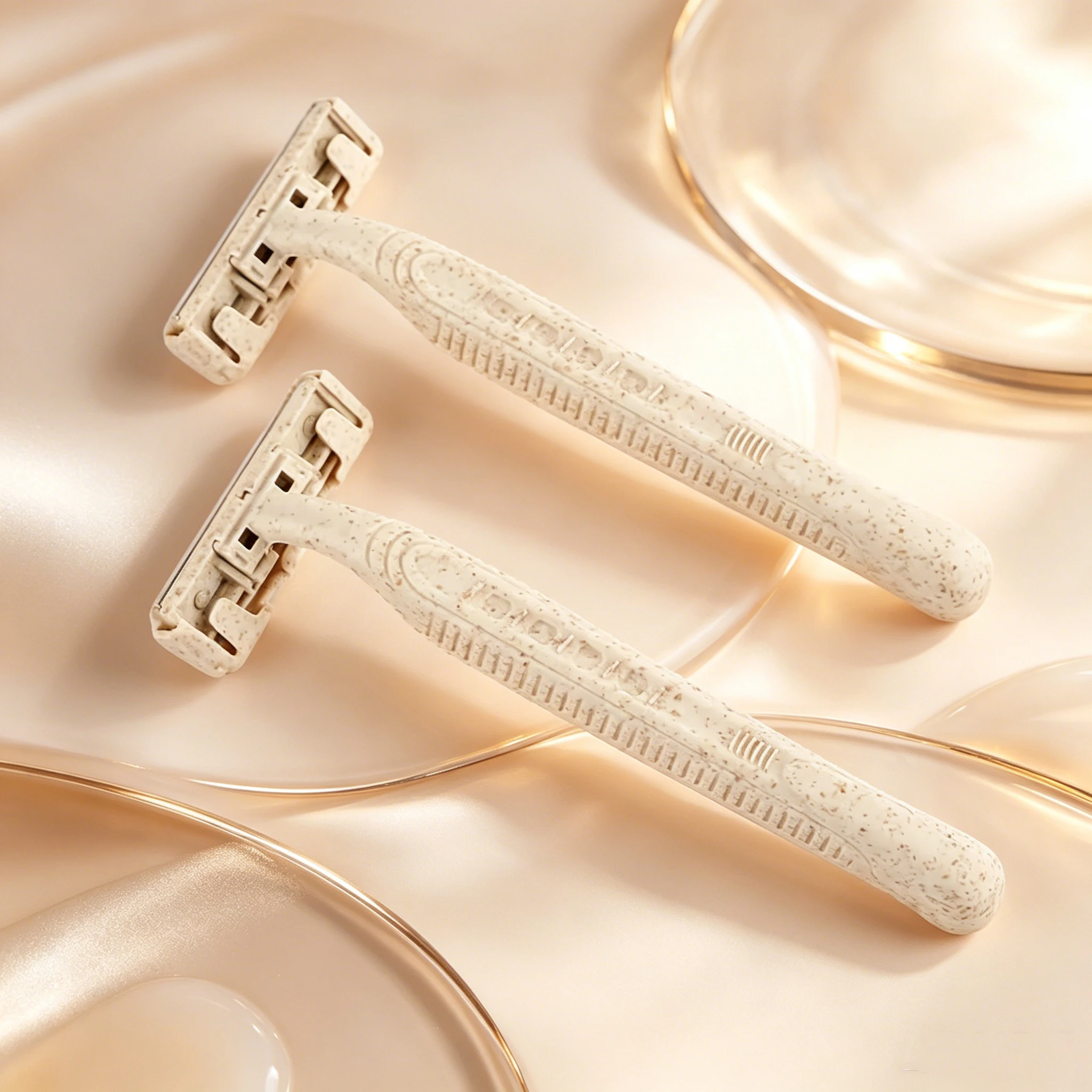 Biodegradable Disposable Shaving Razors 20-50PCS Twin Blade Compostable Razors for Tattoo Artist Skin Prep and Hair Removal