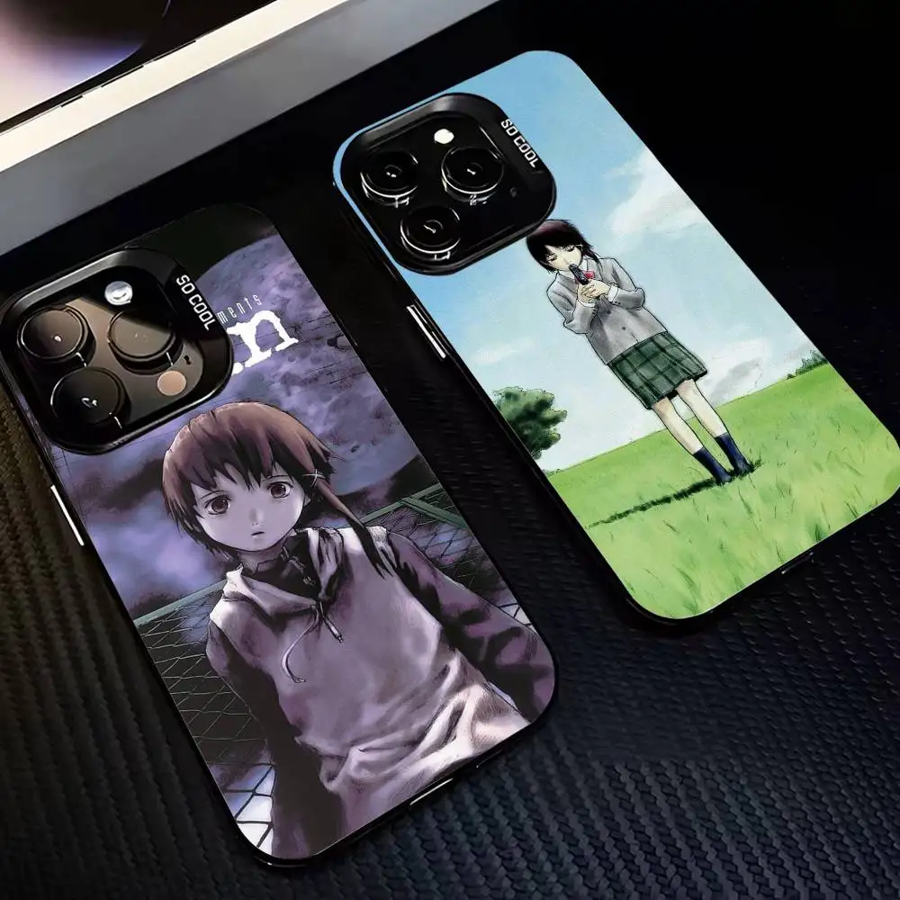 

S-Serial E-Experiments L-Lain-SEL Phone Case For iPhone 17,16,15,14,13,12,11 Plus,Pro Max,XS,Colorful Silver Black Cover