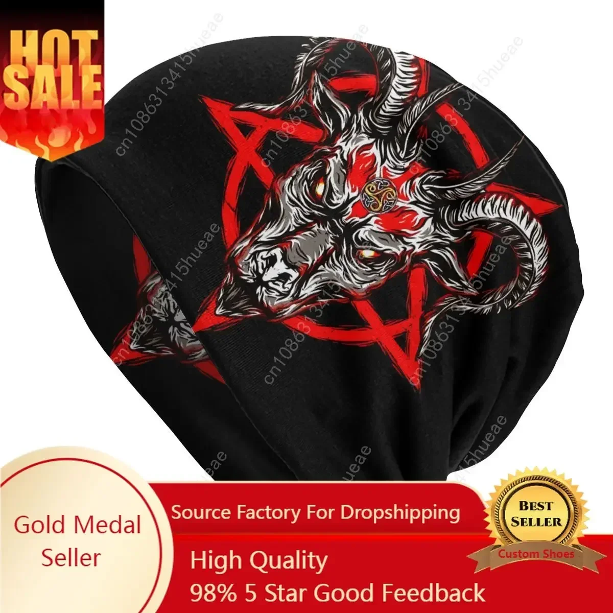 

Baphomet Goat Pentagram Occult Magic Winter Women Men Knitting Hats Unisex Adult Skullies Beanies Caps Devil Satan Bonnet Hats