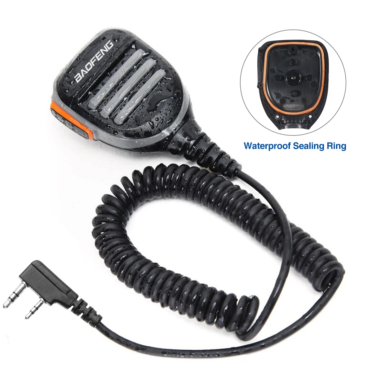 Baofeng Walkie Talkie Lautsprecher Mikrofon Wasserdicht Dual PTT Handheld Mikrofon Für UV5R UV-21 Pro Zwei Weg Radio QuanSheng UV-K6 UV-K5 – Detail 3