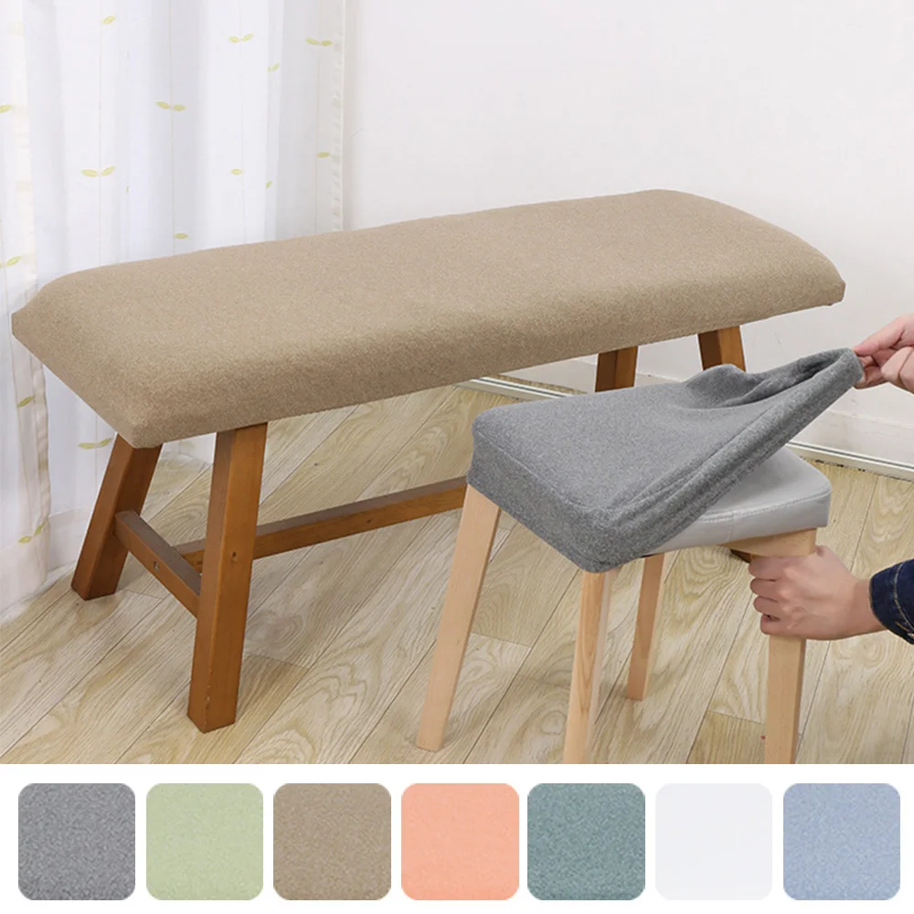 

Velvet Stool Cover Long Bench Cover Piano Bench Slipcover Stretch Elastic Chair Covers Footstool Covers Makeup Seat Case Cover