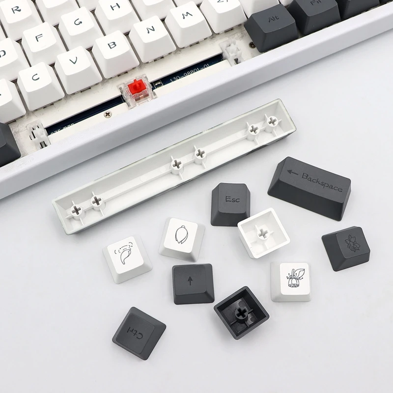 Imagem -05 - Chaves Conjunto Oem Perfil Tinta Lotus Keycap Pbt Tintura Sublimação Tampões de Chave 6.25u para Teclado Mecânico Faça Você Mesmo 61 Ar21 22 Dropshipping 124