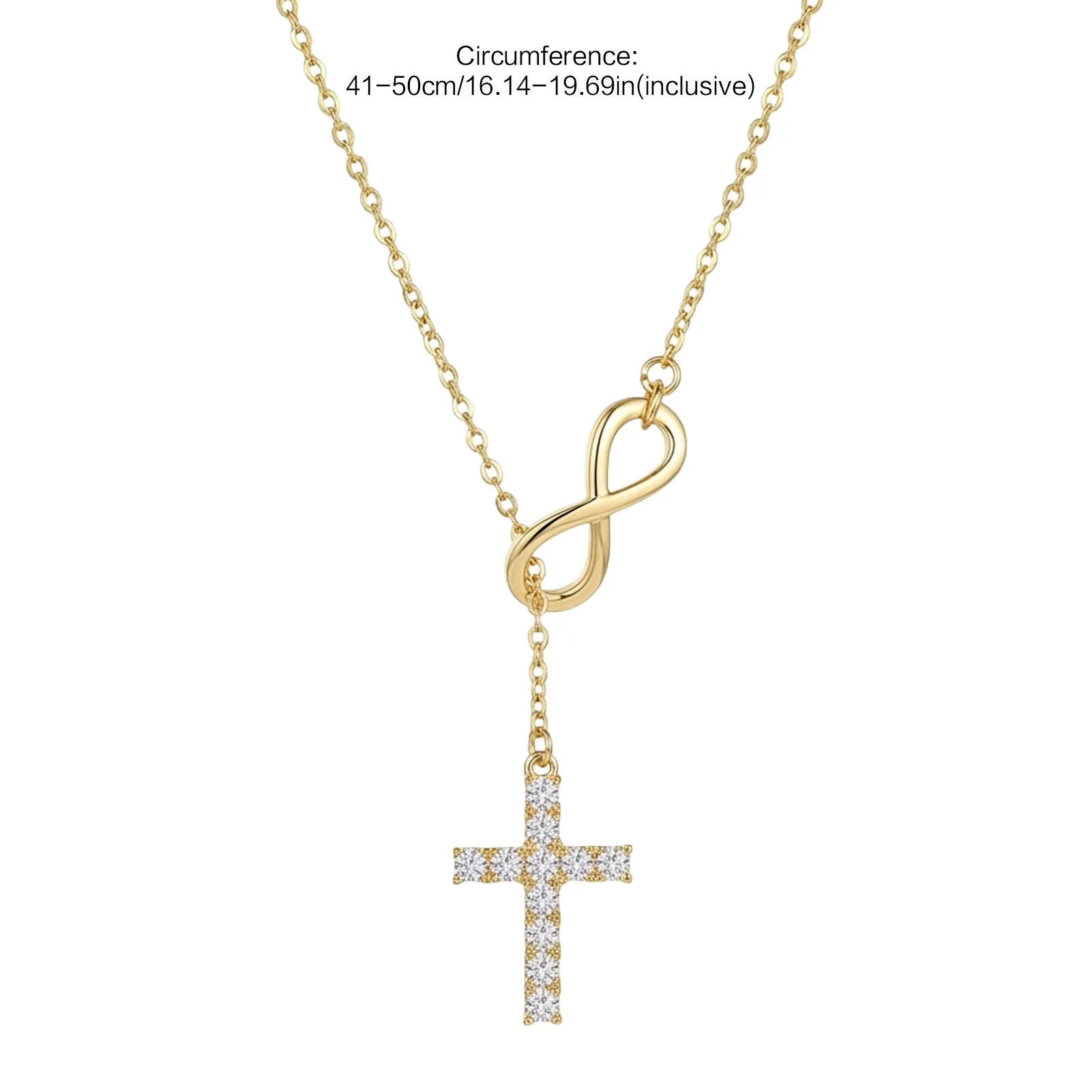 Cross Necklace Adjustable Chain Collarbone Jewelry For Daily Commute