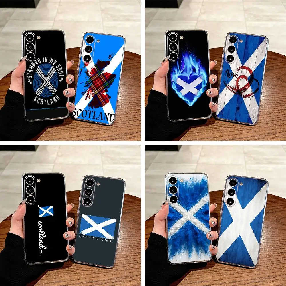 

S-Scotland Scottish Flag Clear Soft Silicone Phone Case for Samsung Galaxy A71, A70, A52, A51, A40, A30