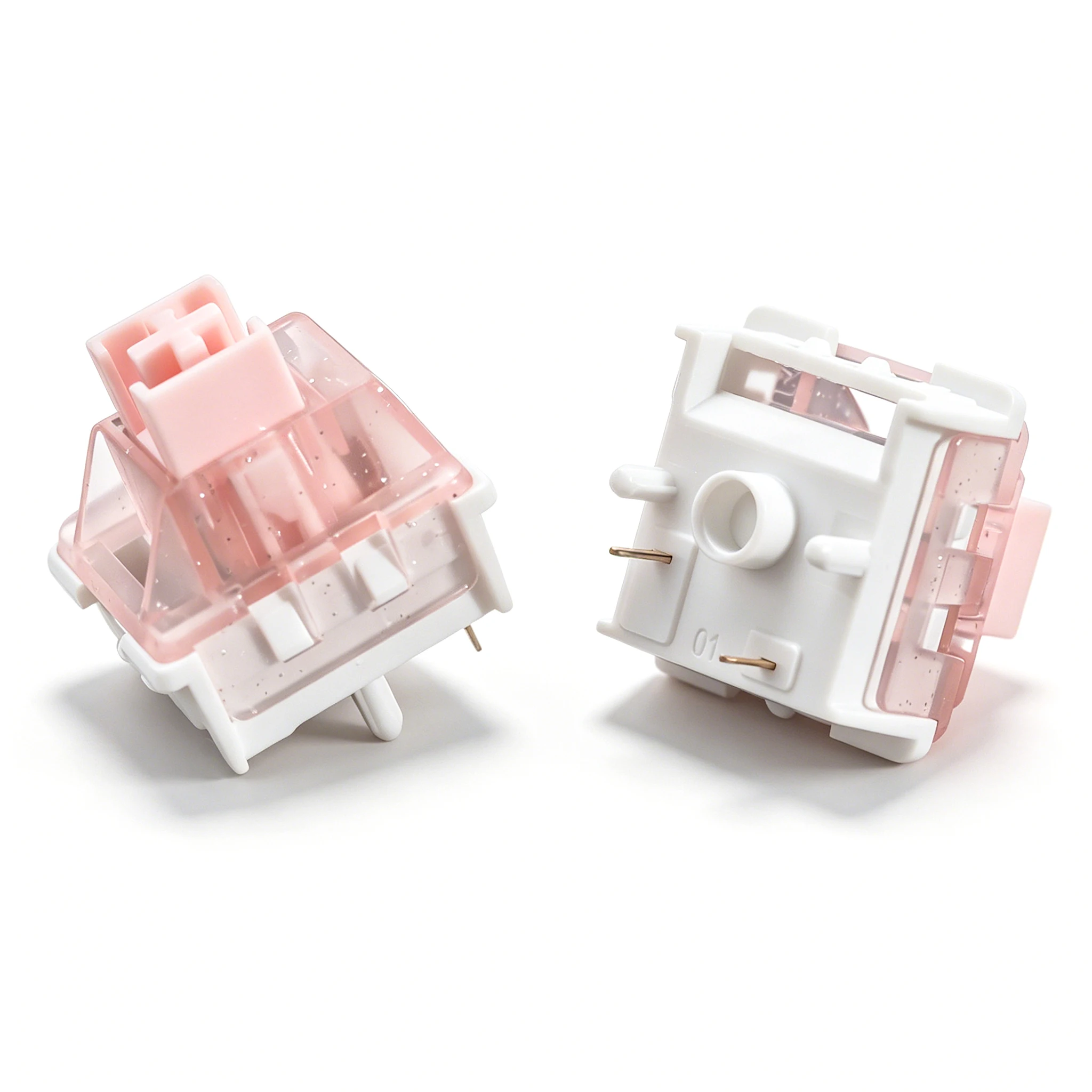 KBDiy Starry Sakura Switch 35gf 5-Pin Linear Creamy Switches Glitter Pink für individuelle DIY 60% Gaming mechanische Tastaturen mit POM-Stiel – Detail 8