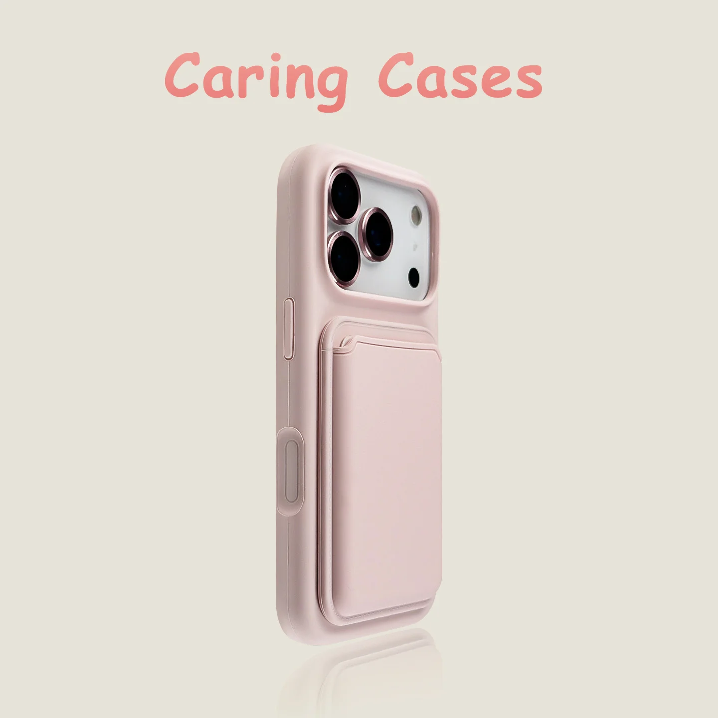 

For iPhone 17 16 15 14 13 12 11 Case Blush Pink White MagSafe Wallet Liquid Silicone Shockproof Camera Lens Cover