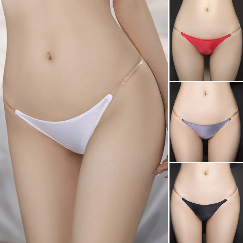 

Women Sexy Oil Shiny Thong Smooth Shiny Lingeries Satin Panties T-back Pants Elastic Low Rise G-string Slim Underwear Lingerie