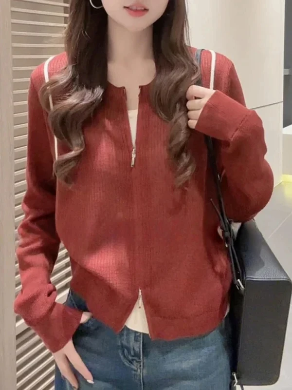 

Модный вязаный кардиган для женщин, весенняя новинка, большие размеры, скрывающий живот, стройнящий, многослойный, для повседневной носки