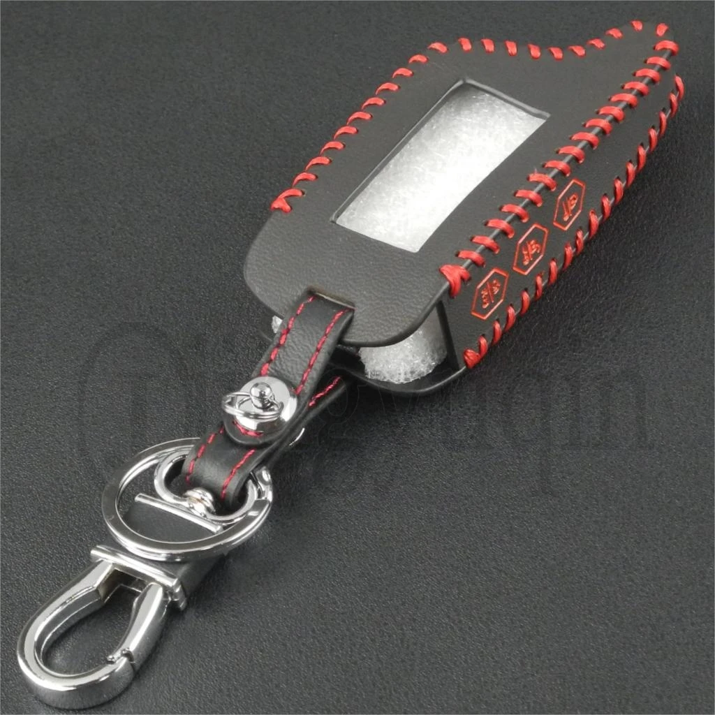 jingyuqin 3 Buttons leather Remote Fob Key Cover Case For Starline B9 B6 A91 A61 Twage Two Way Car Alarm System keychain