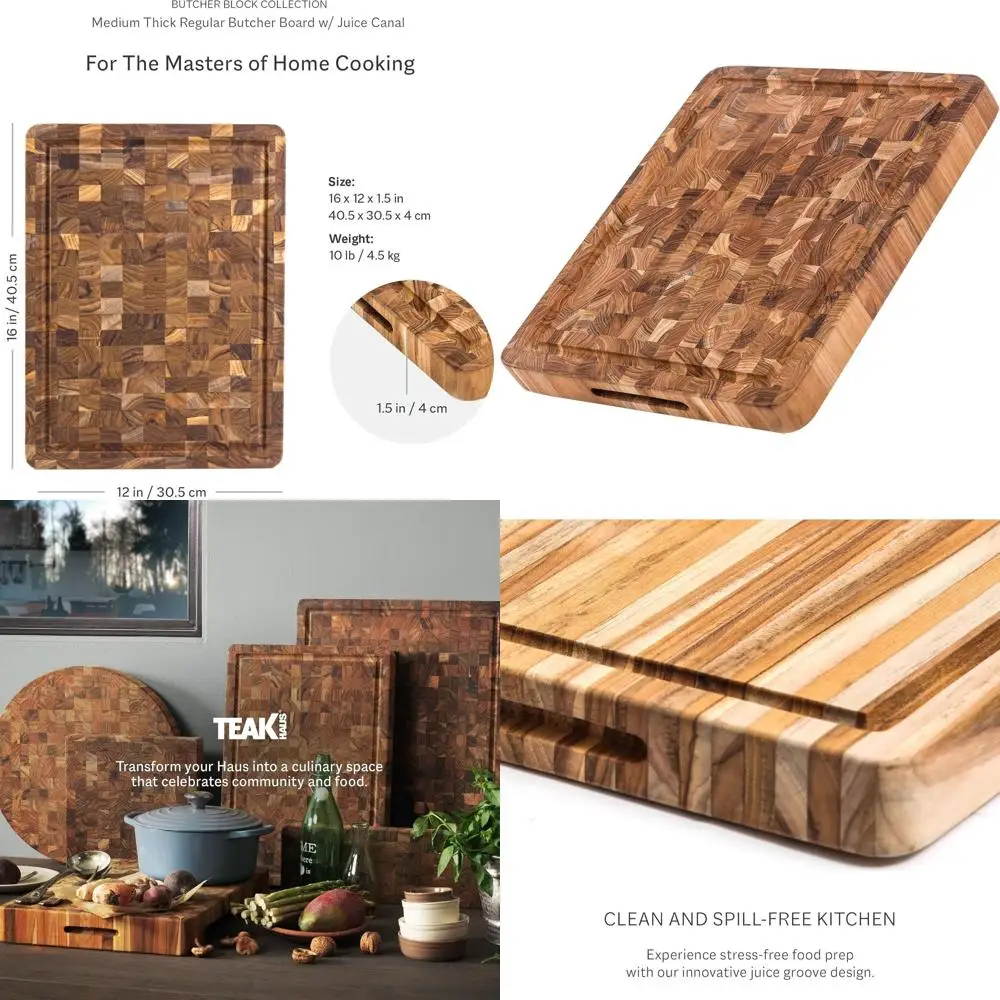 

Medium Thick End Grain Cutting Board with Juice Groove - Ideal for Men and Women - Eco-Friendly Wood