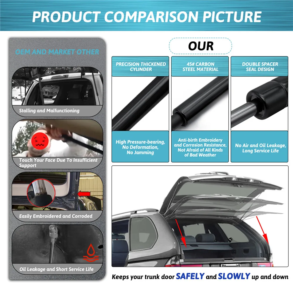 2Pcs/set Rear Trunk Tailgate Window Gas Spring Struts Shock Absorbe Lift Support Rods For BMW X5 E53 2000-2006 Accessories