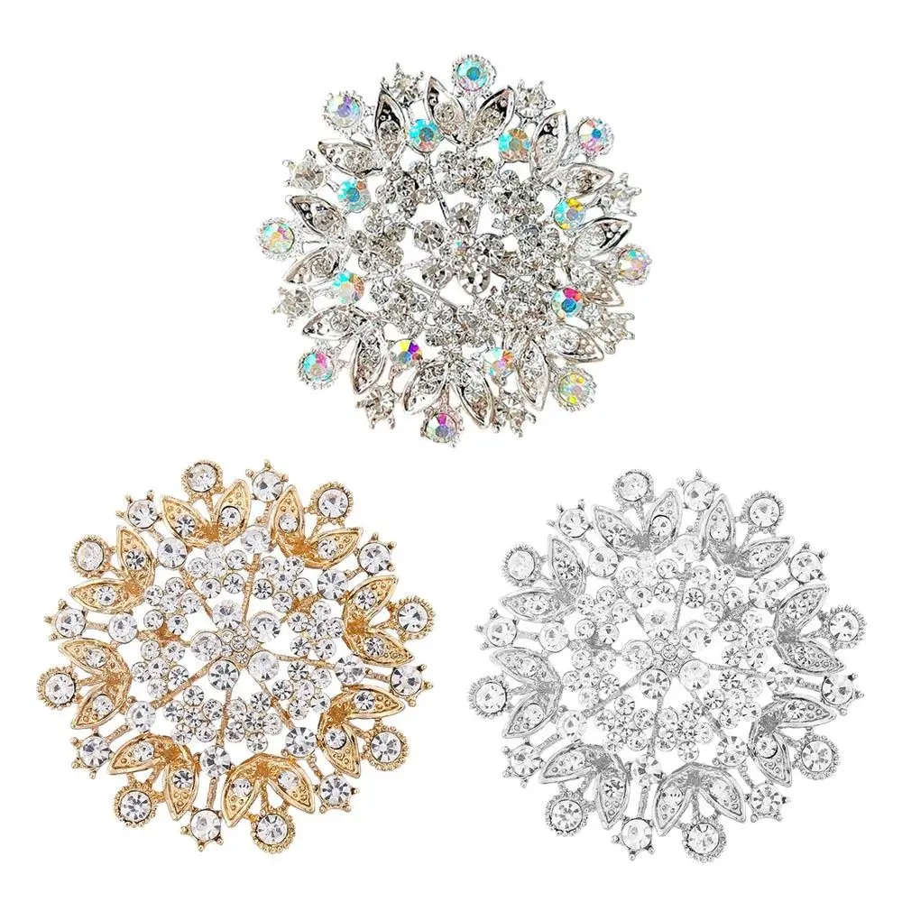 เข็มกลัดดอกไม้คริสตัลสวยงามหรูหรา ประดับด้วยเพชรเทียม สวยงามมีเสน่ห์ เครื่องประดับเข็มกลัดมุก สำหรับติดเสื้อผ้า ชุดสูท งานปาร์ตี้